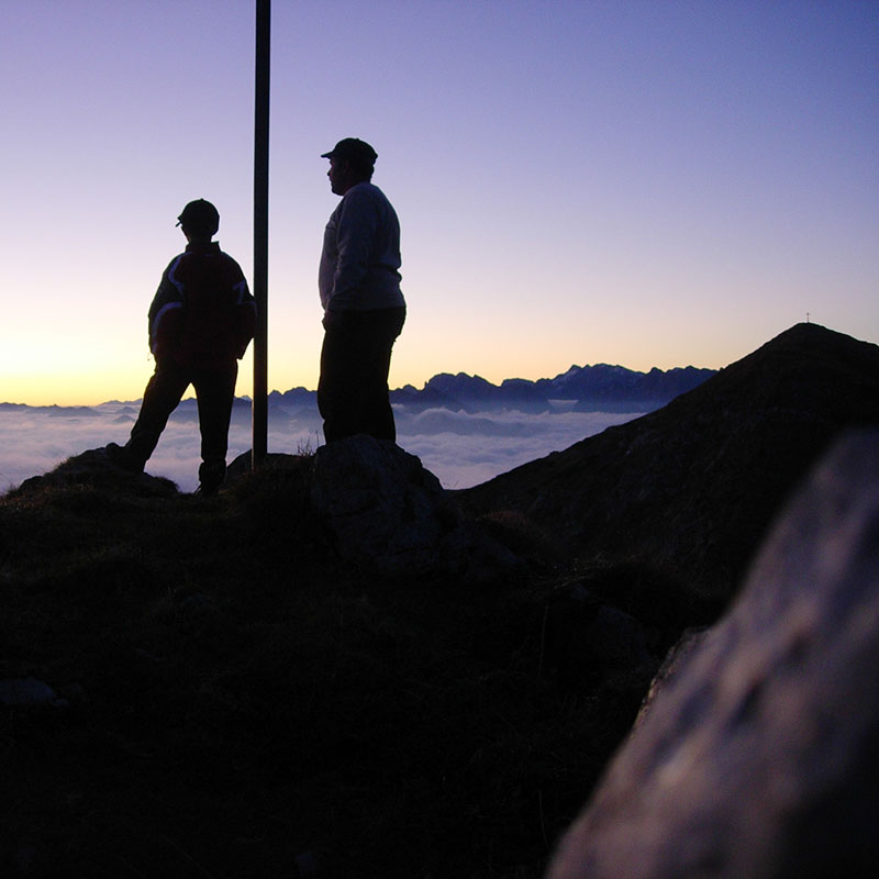 Chalet Alpengruss Wallgau Sonnenaufgang am Krottenkopf